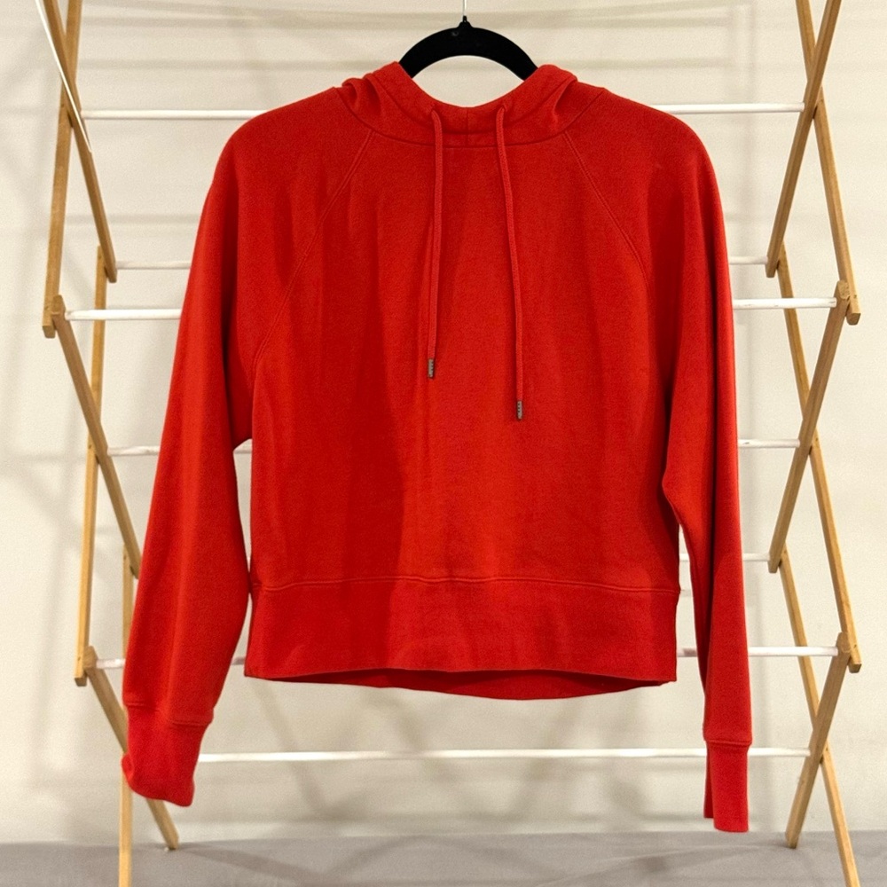 Red Fitted Fleece Hoodie